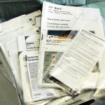 Figure 2 A ring binder file containing the DFUs of all the materials used in the clinic inserted into poly-pockets