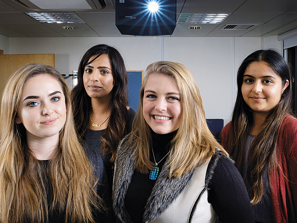 (L-R) HTVT students Katie Lee, Rafeen Altaf, Mia Mortimer and Jyoti Sumel