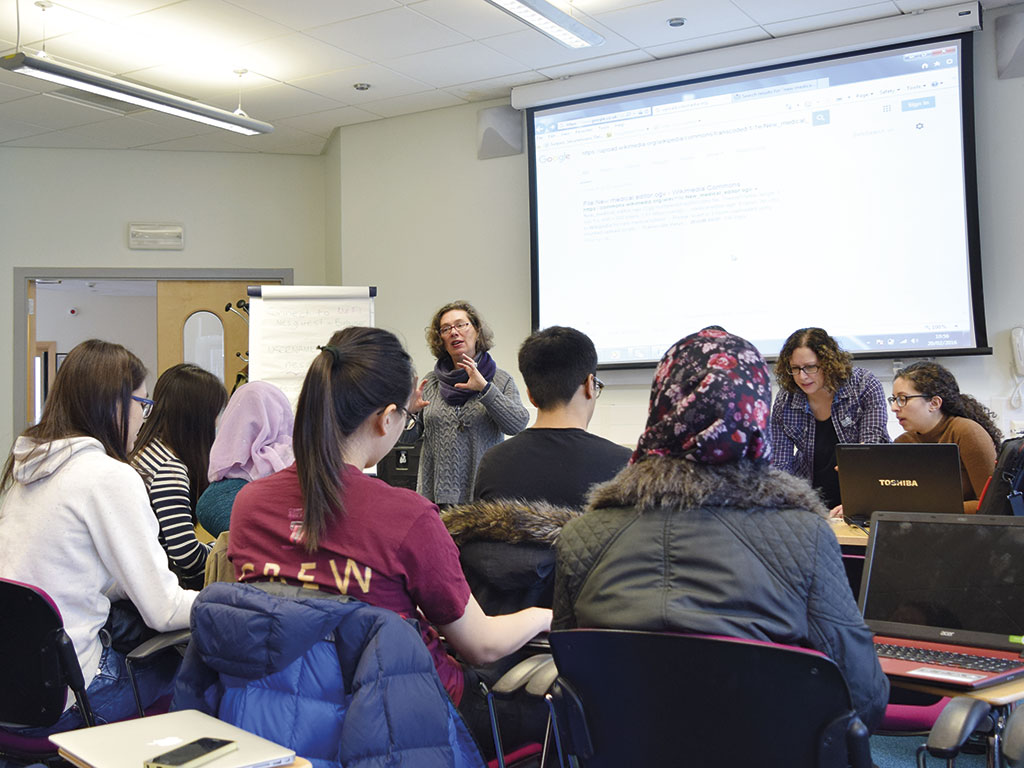 Staff and students at one of the Dundee editing events