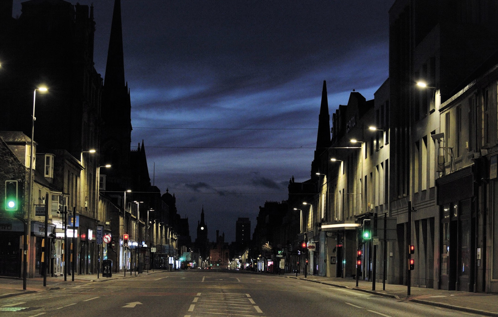 Early morning a deserted Aberdeen