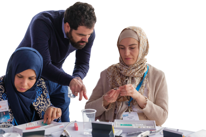 A lecturer delivers a hands-on training session.